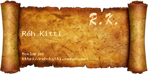 Réh Kitti névjegykártya